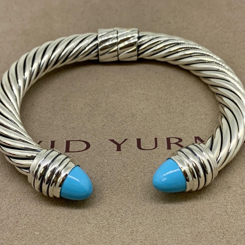NWOT David Yurman 10mm Cable Bracelet Turquoise